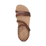 Aetrex Jillian Braided Quarter Strap Sandals, Walnut