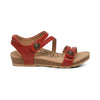 Aetrex Jillian Braided Quarter Strap Sandals, Red