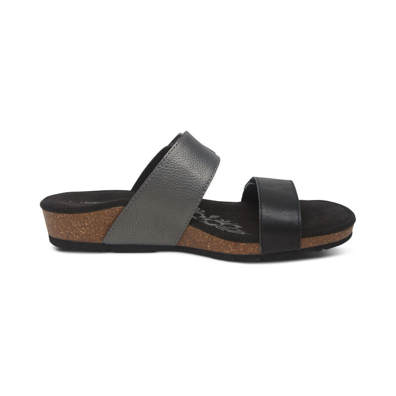 Aetrex Daisy Adjustable Slide, Black