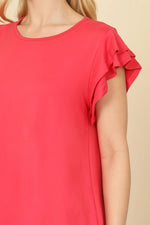 Flutter Sleeve Tops, Coral