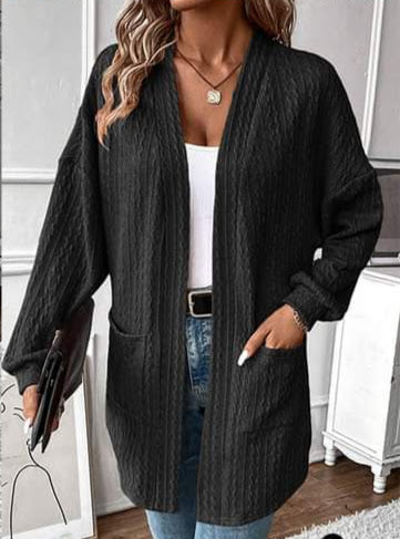 Black Woven Cardigan