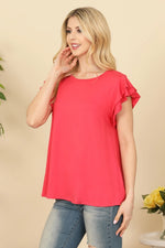 Flutter Sleeve Tops, Coral