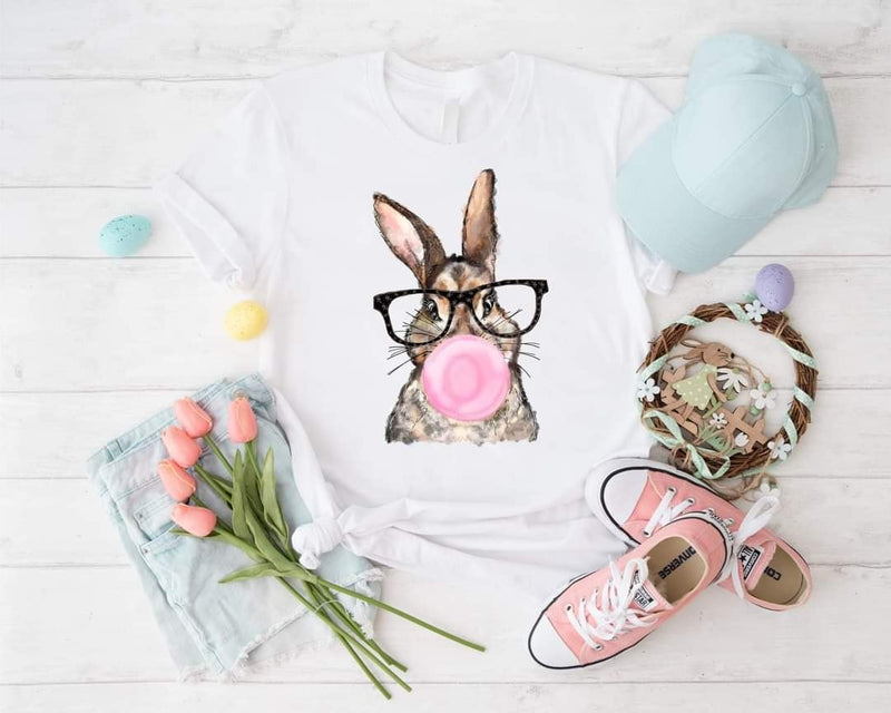 Mommy and Me Bubble Gum Bunny Tee
