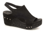 Corky's Carley Black Leopard Suede Wedge