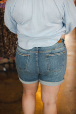 Judy Blue Mid-Rise Cuffed Hem Shorts