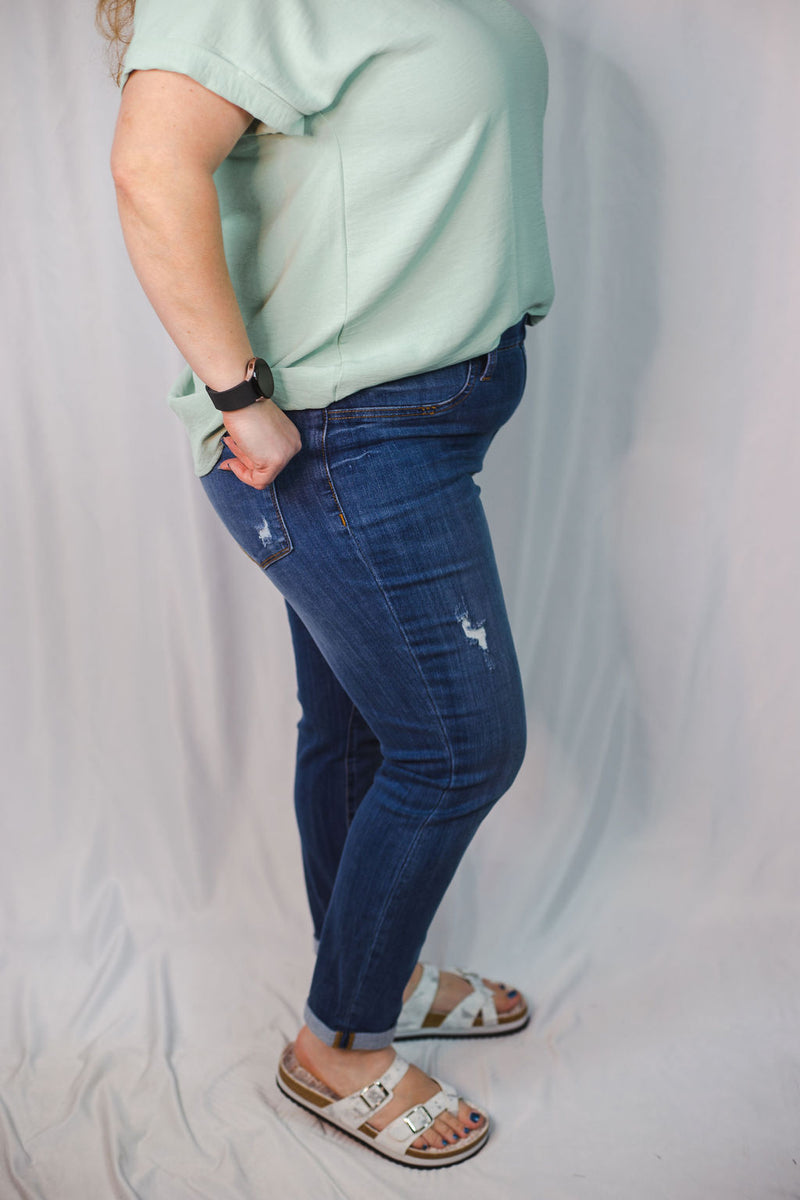 Judy Blue Hi-Rise Destroyed Boyfriend Pull-On Jeggings