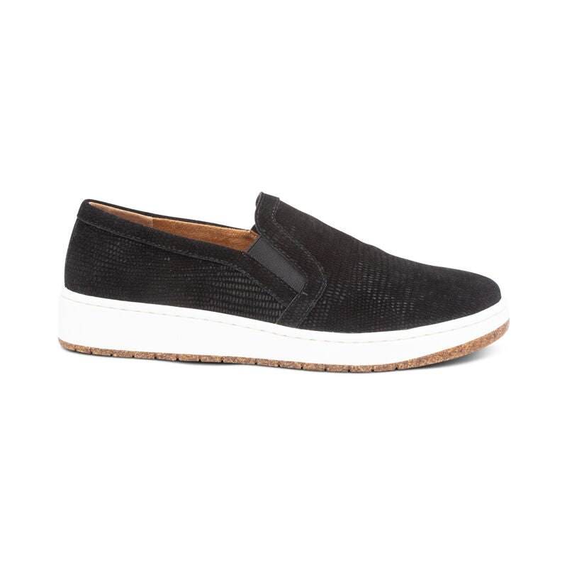 Aetrex Black Croc Kenzie Slip-On Comfort Sneaker